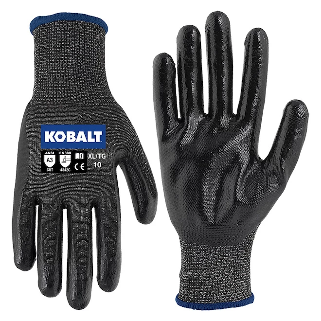 Kobalt Gloves For Men - HPPE - Nitrile Dipped - XLarge
