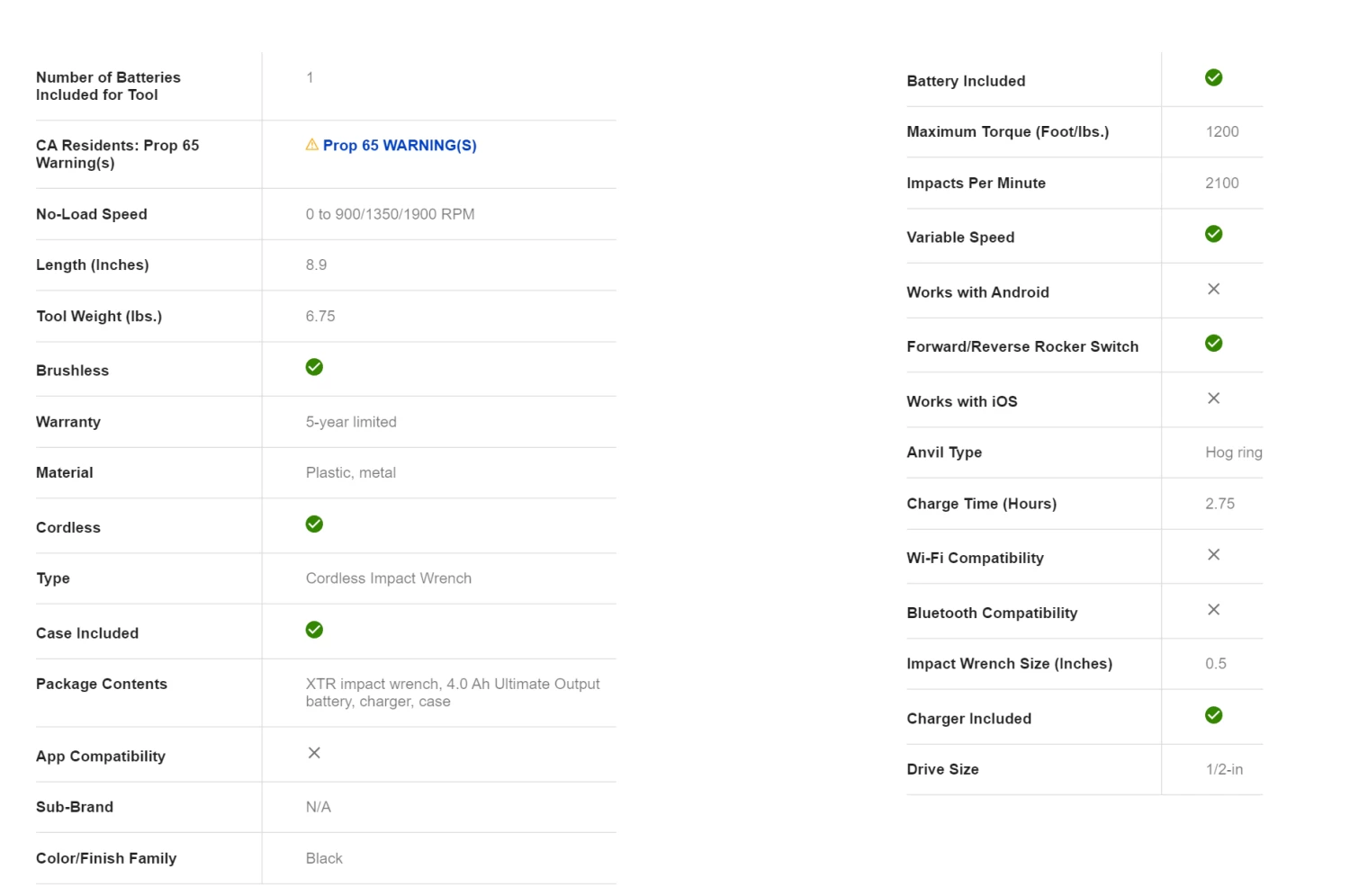 Kobalt KXIW 1424A-03 24-Volt XTR Variable Speed Brushless 1/2-in Drive Cordless Impact Wrench (1-Battery Included) - Image 13