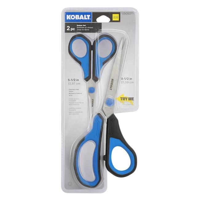 Kobalt Steel Scissor Set Of 2 - Black And Blue - Image 2