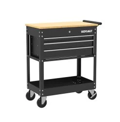 KOBALT Mobile Workstation Black Metal 3 Drawers 30.5-in