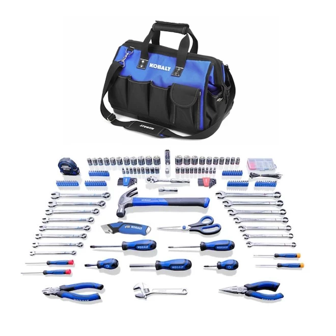 Kobalt Tool Kit - 276 Pieces - Black And Blue - Tote Bag