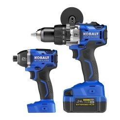 Kobalt MAX 24 V 2-Tool Brushless Power Tool Combo Kit With Soft Case (1-Battery Included And Charger Included)