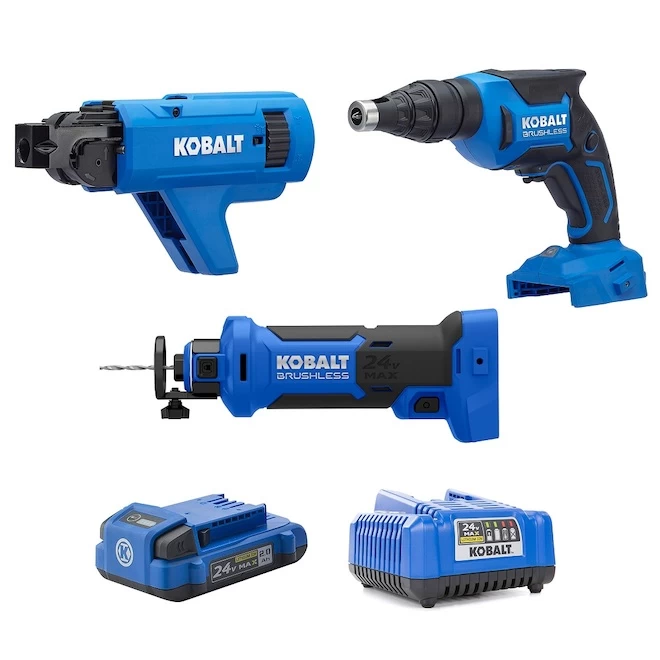 Kobalt XTR 3-Tool Combo Kit - Batteries, Charger And Hard Case Included - Brushless Motor - Image 2