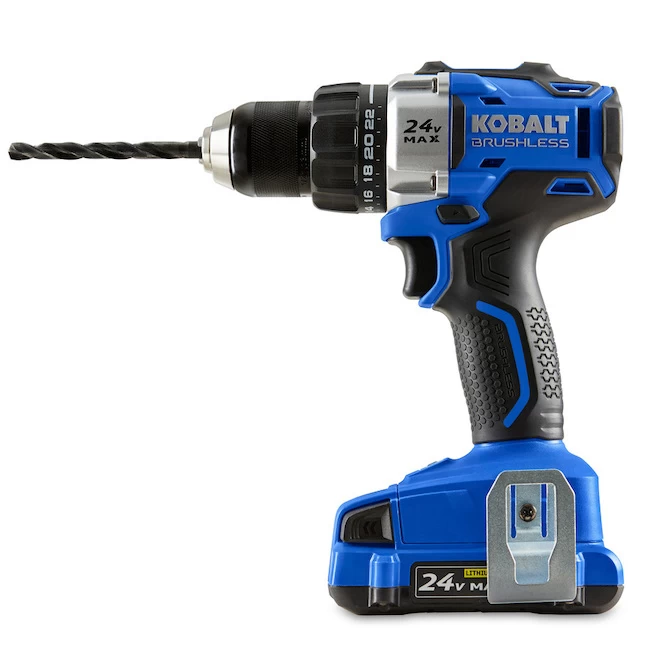 Kobalt 24-V Max Drill-Driver - 1/2-in Chuck - Brushless Motor - Charger, Battery And Bag Included