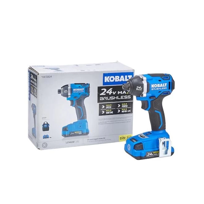 Kobalt 24-V Max Cordless Impact Driver Set - Brushless Motor - Charger, Battery And Accessories Included - Image 3