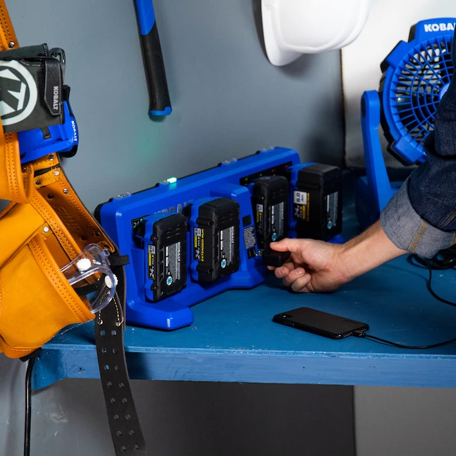 Kobalt 24 V Max Quad Charger For Power Tool Batteries - Blue - Image 4