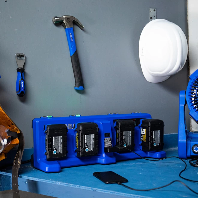 Kobalt 24 V Max Quad Charger For Power Tool Batteries - Blue - Image 5