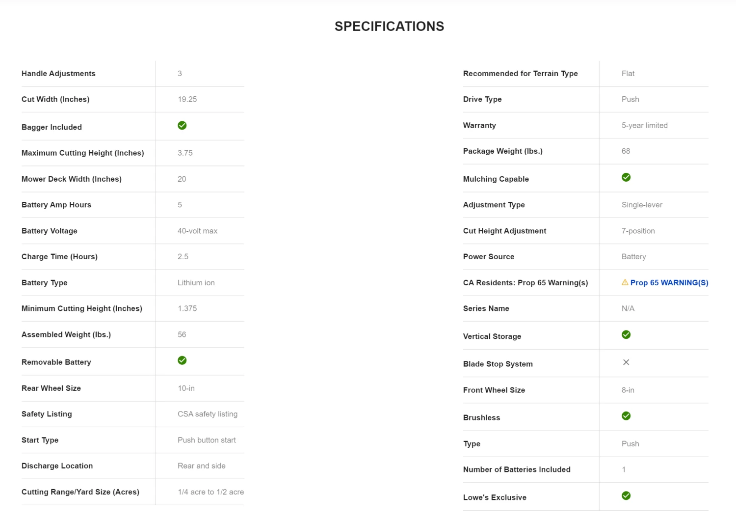 Kobalt KM 2041B-06 40-volt Max Brushless 20-in Cordless Electric Lawn Mower 5 Ah - Image 10