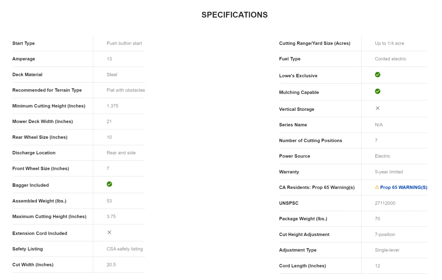 Kobalt KM 211-06 13-Amp 21-in Corded Electric Lawn Mower - Image 10